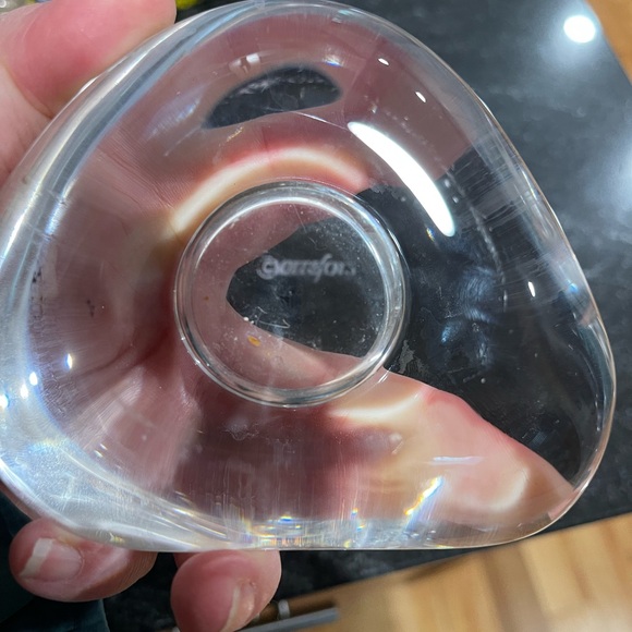 Orrefors Crystal 3 Piece River Rock Votive Tea Light Lena Bergstrom - Picture 2 of 3